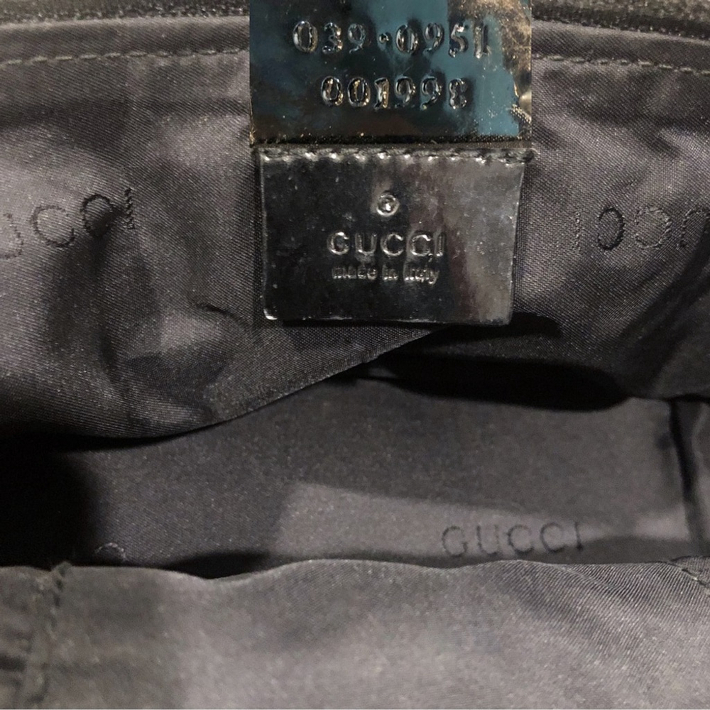 W GUCCI Black Nylon Makeup Case & Toiletry Bag w Black Leather Top Handle NWOT - Picture 7 of 17
